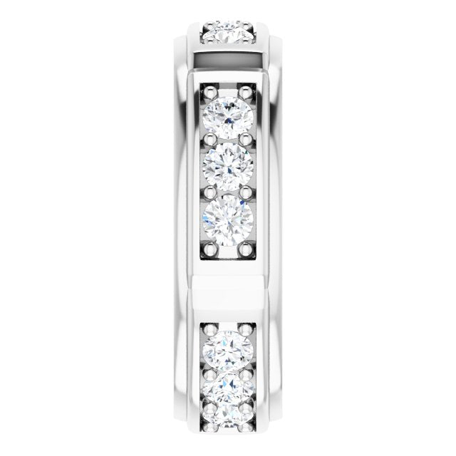 1.50 Carat Total Weight (CTW) Prong Set Round Diamond Men's Wedding Band Ring - Perfect for Engagement, Anniversary & Special Occasions