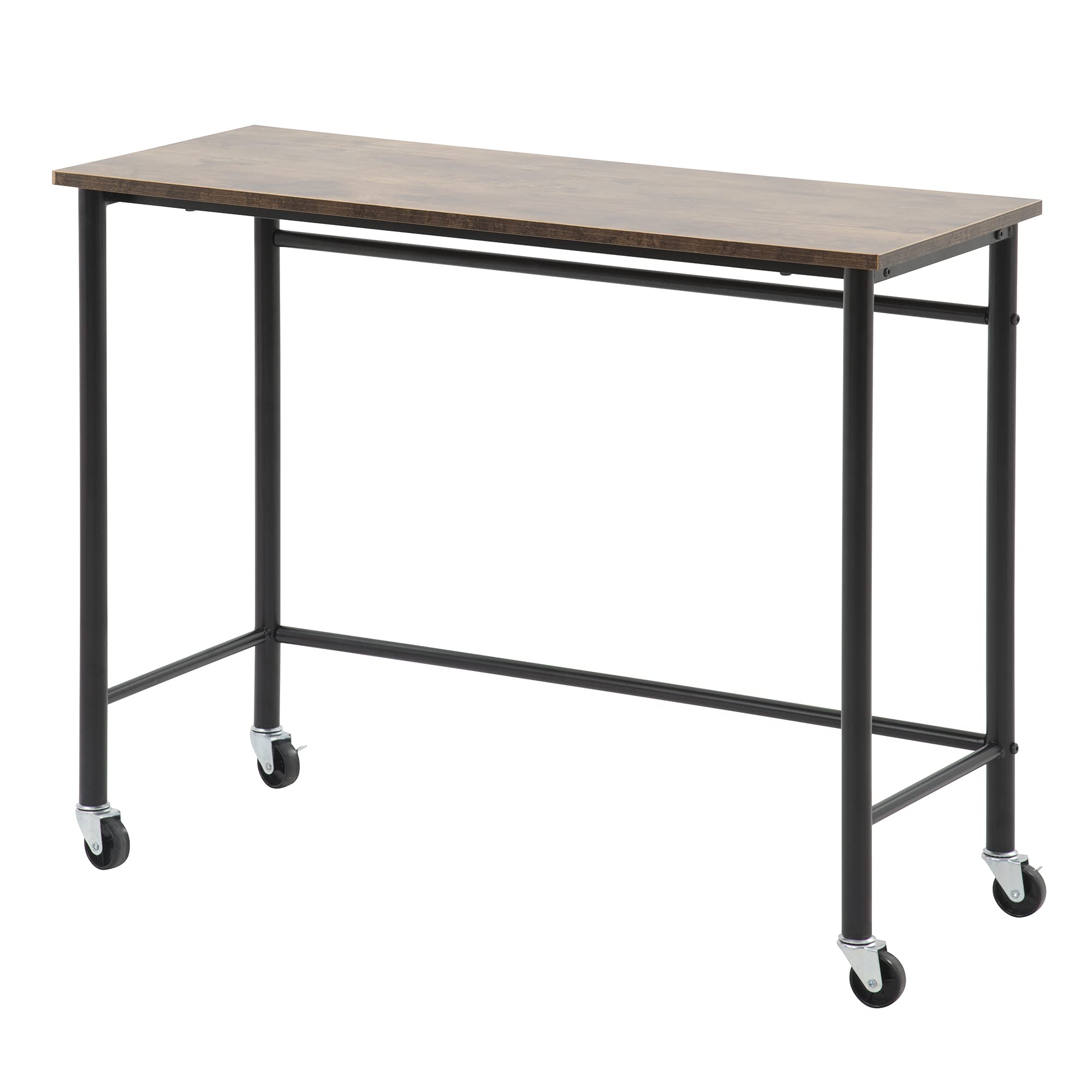 Polibi Twin Size Metal Loft Bed with Rolling Desk & Shelves - Space Saving Multi-Functional Study Loft Bed for Kids & Teens (Black) - Perfect for Small Bedrooms, Dorms & Studio Apartments