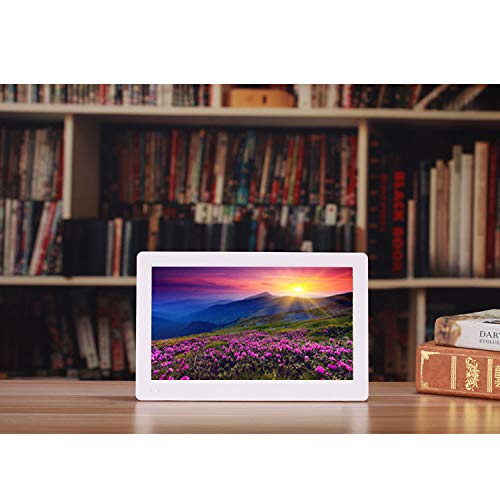 15.6 Inch Digital Picture Frame - Full HD 1920x1080 IPS Display, Electronic Photo Album with Music & Video Player - Perfect for Home Decor, Office Display & Digital Advertising (White)