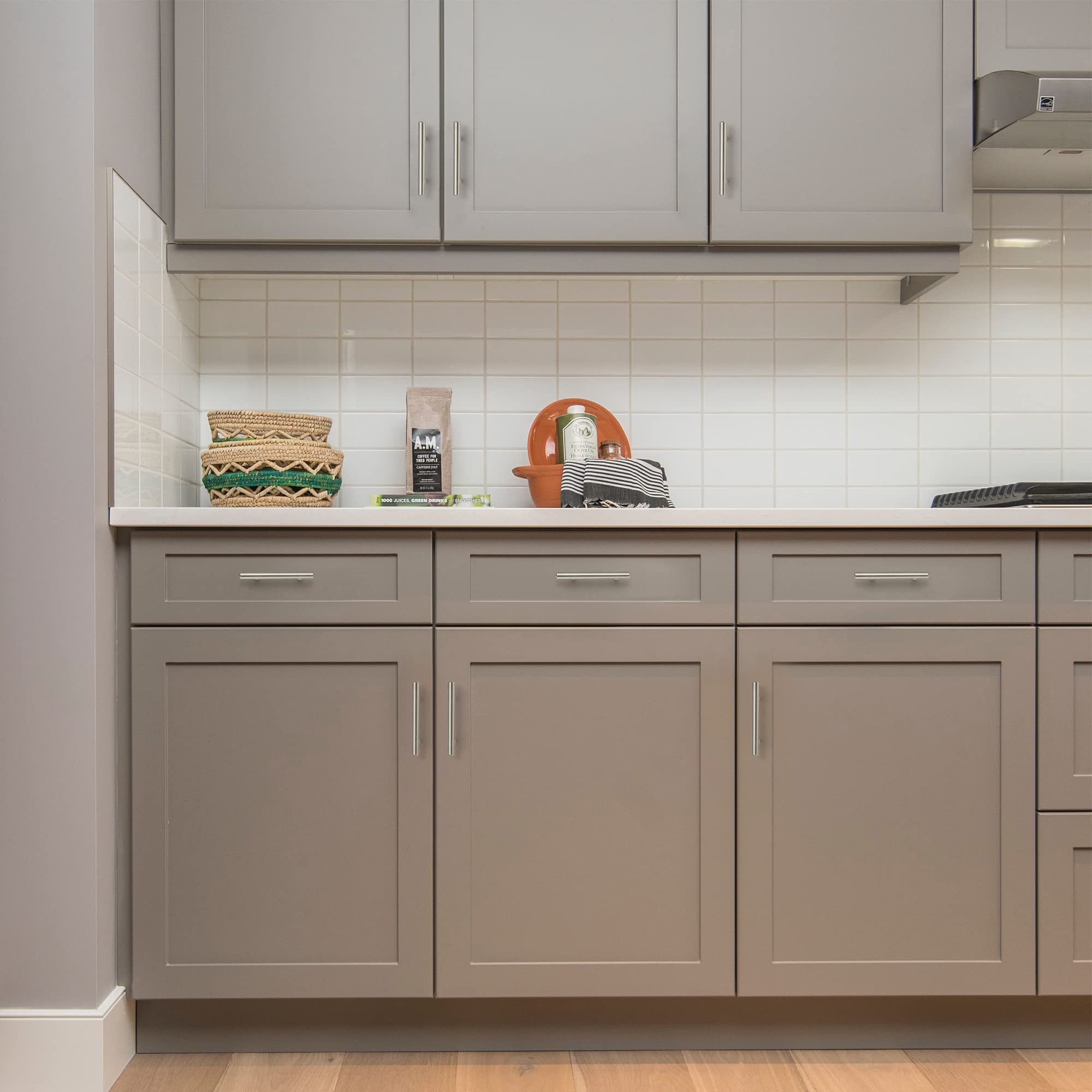 Ravinte 5 Inch Brushed Nickel Cabinet Pulls - Stainless Steel Kitchen Drawer Handles with 3 Inch Hole Center - Perfect for Modern Cabinets, Dressers & Furniture Upgrades