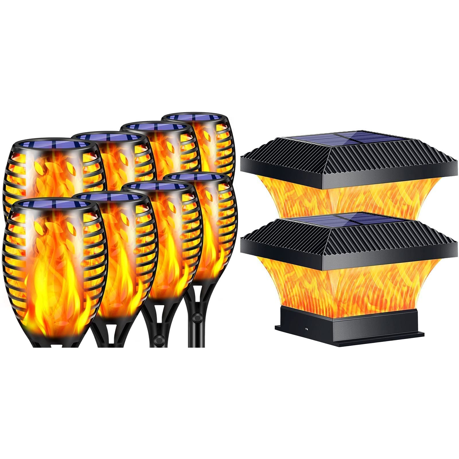 TomCare Solar Torch Lights Outdoor - Waterproof Flickering Flame Solar Lights for Garden, Patio, Yard - Perfect for Pathway, Deck, Landscape Lighting & Evening Ambiance