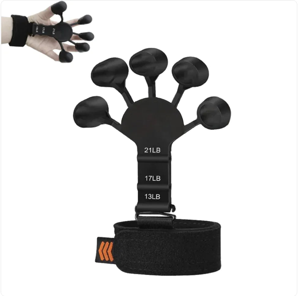 5 Finger Silicone Wrist and Finger Exerciser - Hand Therapy & Strength Training for Gamers, Musicians & Office Workers (Set of 2)