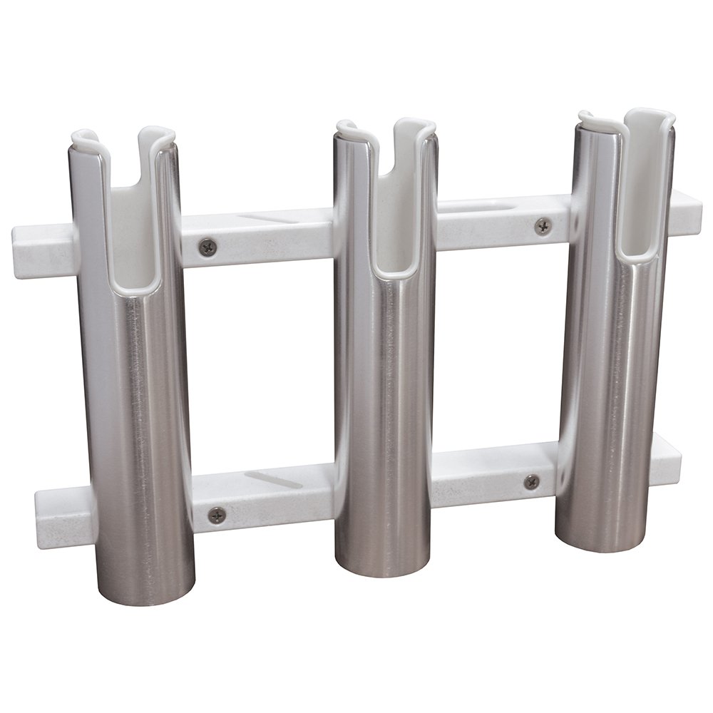 TACO Metals 3-Rod Aluminum/Poly Rack Holder - Heavy Duty Antenna Mount for Marine, RV & Off-Road Vehicles | Durable Boat, Truck & Jeep Accessories