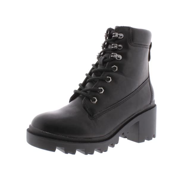 Madden Women's Ingram Faux Leather Combat Boots - Chunky Heel Ankle Booties for Fall & Winter | Stylish & Comfortable for Casual Outfits, Date Night & Office Wear