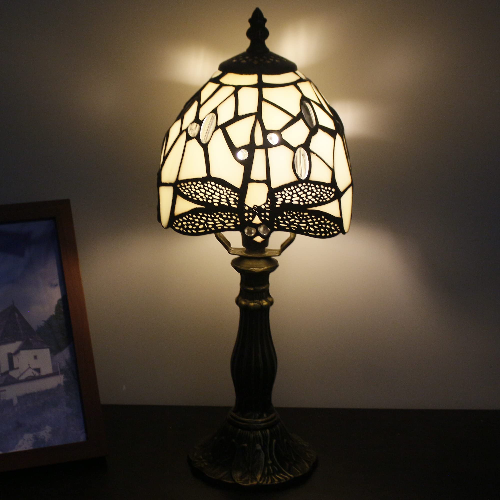 Tiffany Style Stained Glass Table Lamp - 14