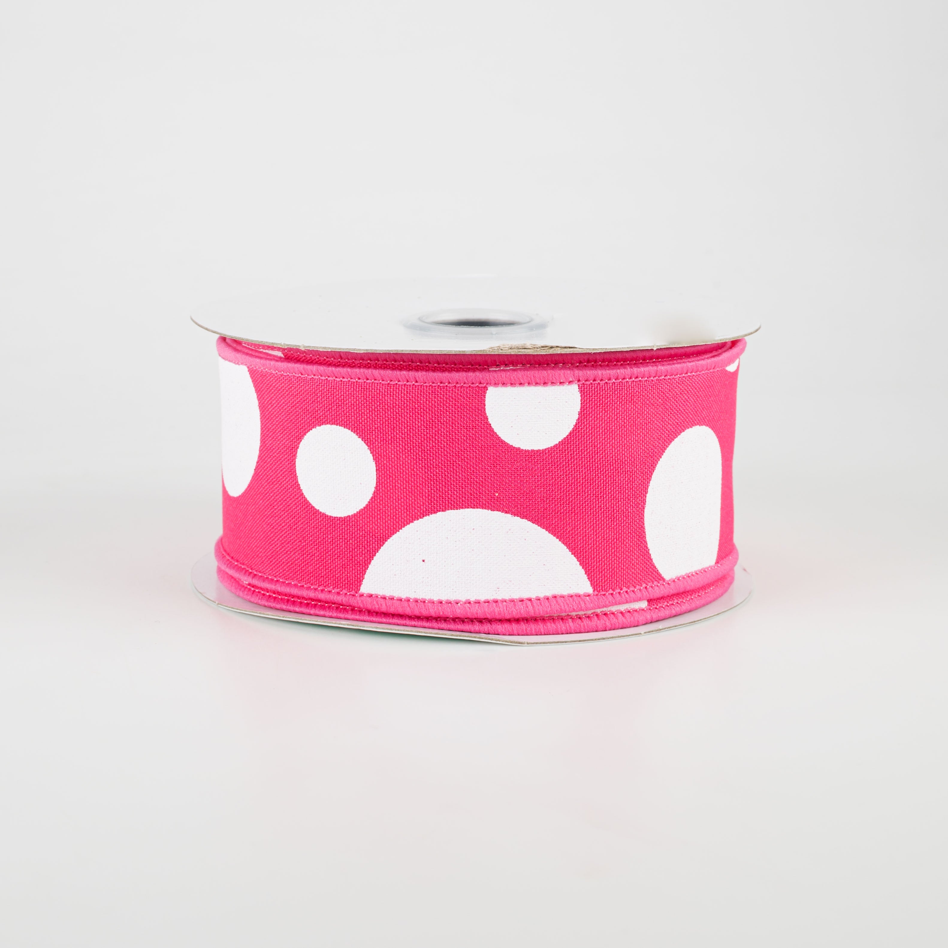 1.5 Inch Giant Three Size Polka Dot Ribbon - Hot Pink & White (10 Yards) for Gift Wrapping, DIY Crafts, Party Decorations, and Hair Bows