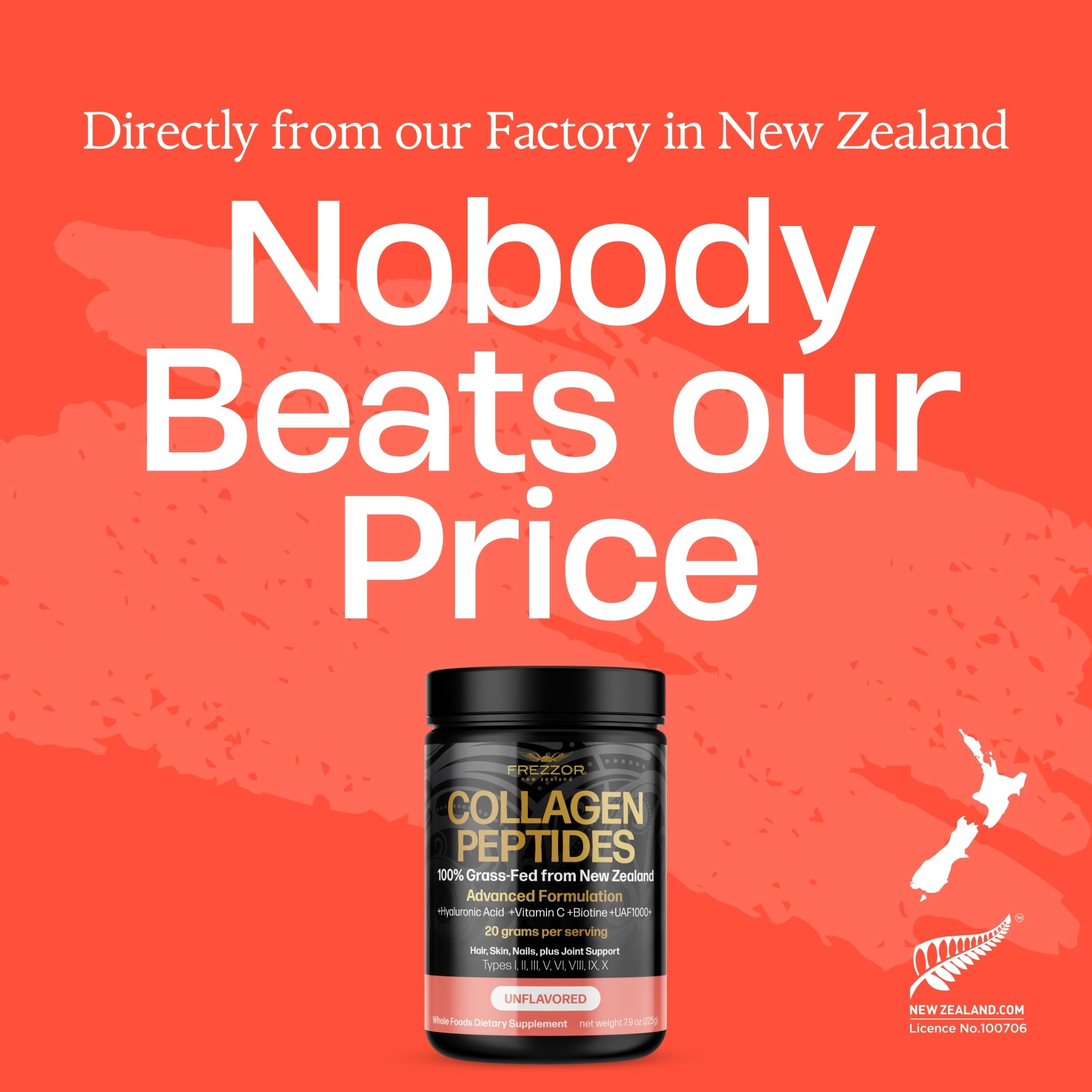 Premium Hydrolyzed Beef Collagen Peptides Powder - 100% New Zealand Sourced, Unflavored 675g (3 Jars) for Skin Elasticity, Hair Growth & Joint Support | Reduce Fine Lines & Wrinkles | Ideal for Smoothies, Coffee & Baking Recipes