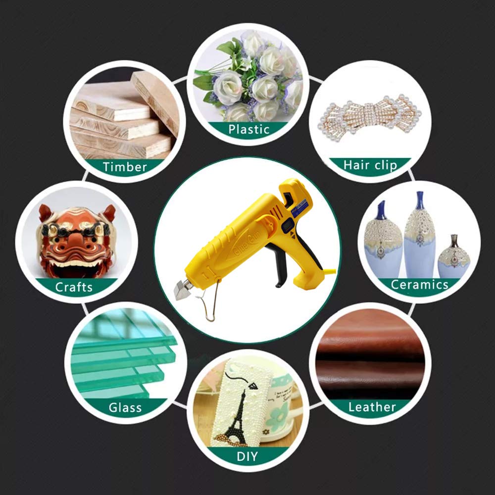 Heavy Duty Hot Glue Gun 400W - Professional High Power Fast Heating Full Size Glue Gun Kit with 0.43