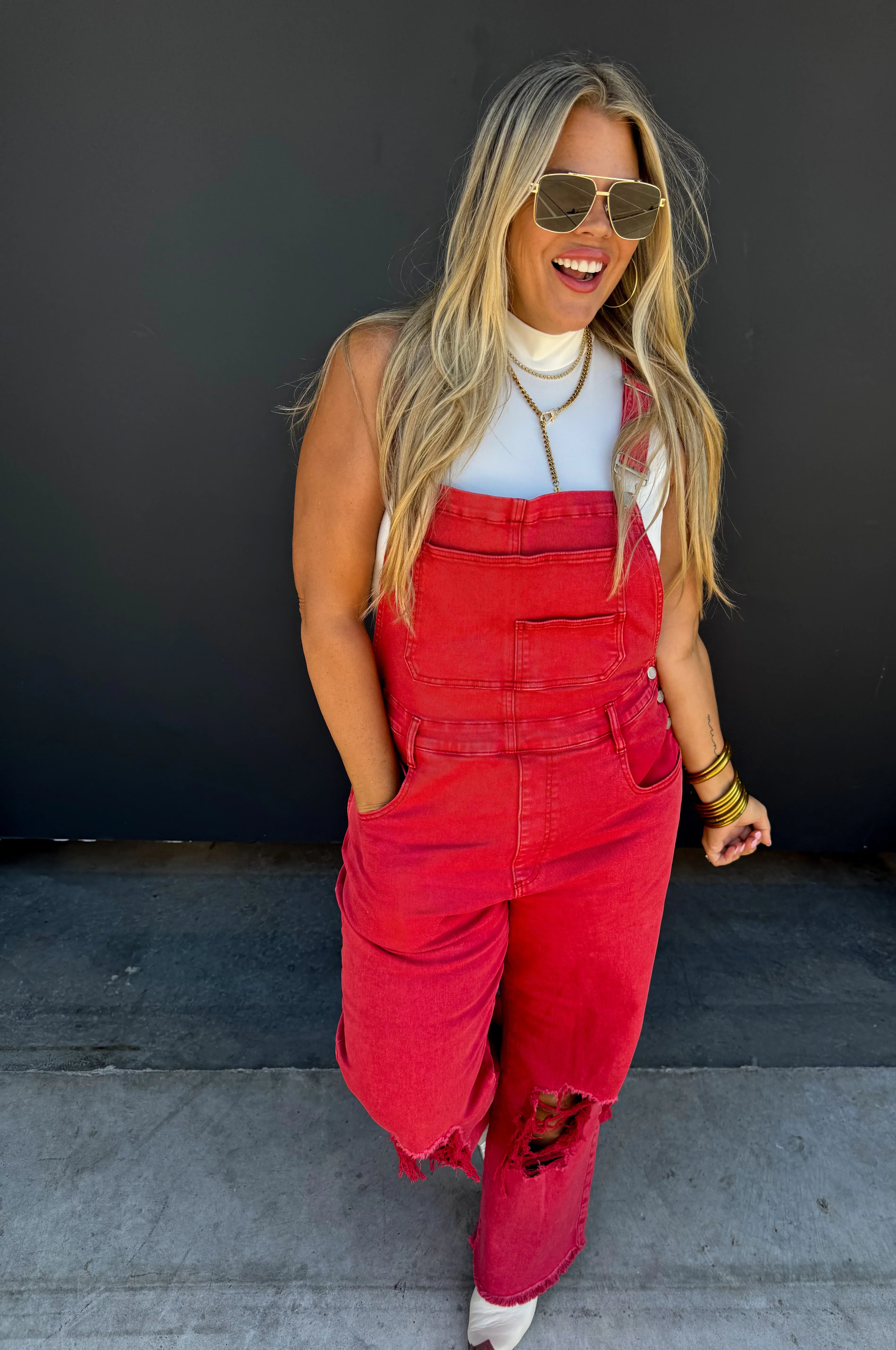 PREORDER: Dahlia Crop Wide Leg Overalls for Women - Denim & Black | Casual Outfit, Streetwear Fashion, Spring Summer Jumpsuit