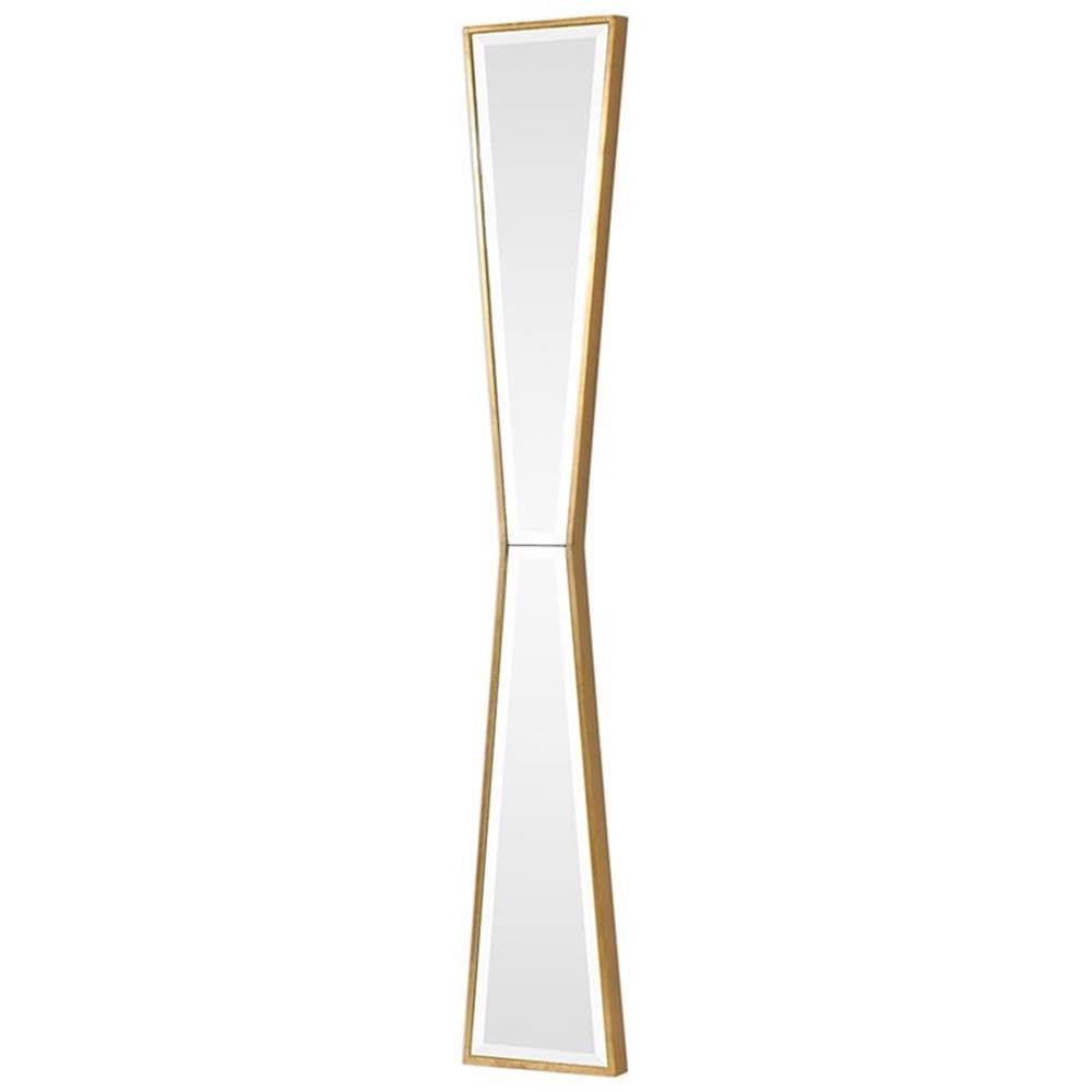BOWERY HILL Gold Contemporary Solid Wood Wall Mirror - Elegant Home Decor for Living Room, Bedroom & Entryway