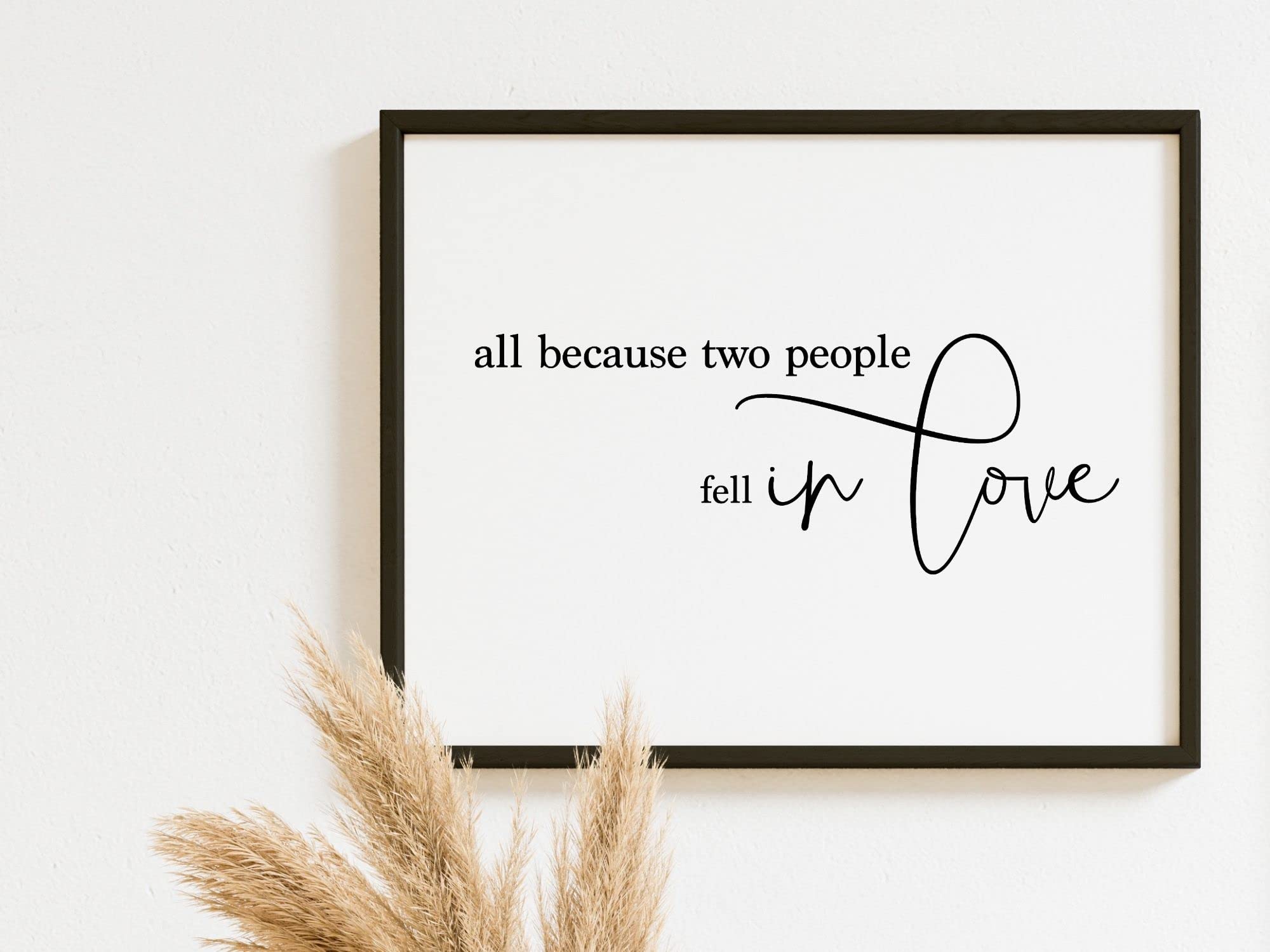 Romantic Love Wall Sign for Couples - Bedroom Decor Above Bed, 8.5x11