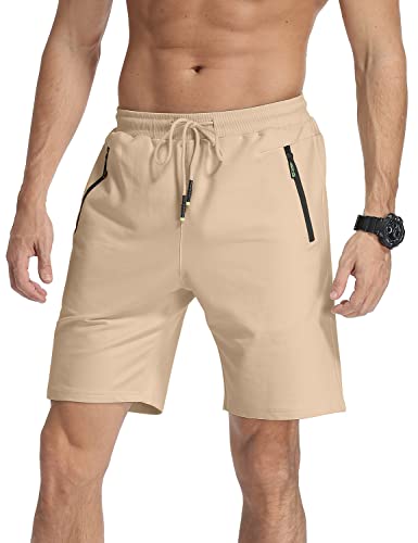 MLANM Men's Casual Summer Shorts with Drawstring & Elastic Waist, Quick-Dry Beach Shorts with Zipper Pockets - Perfect for Swimming, Gym, Running, and Outdoor Activities