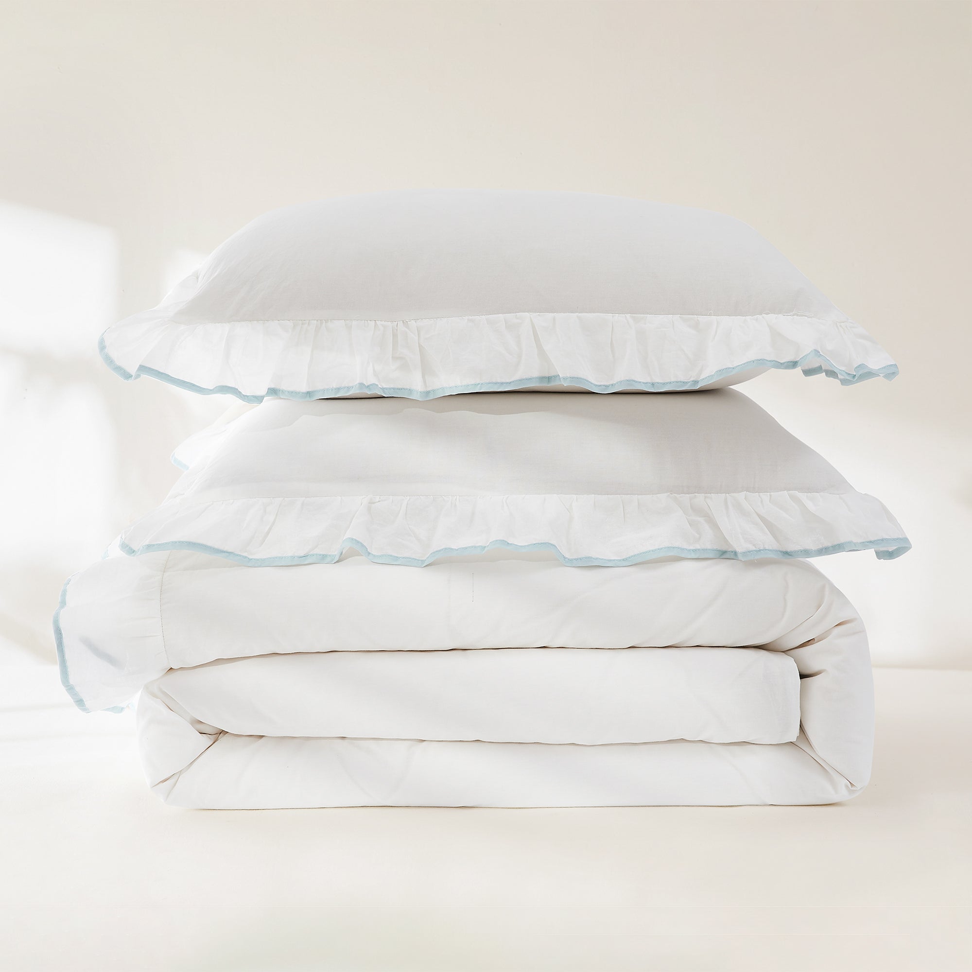 Premium Reyna Contrast Edge Cotton Duvet Cover Set - Soft & Breathable Bedding for Comfortable Sleep - Perfect for Master Bedroom, Guest Room & Dorm Decor