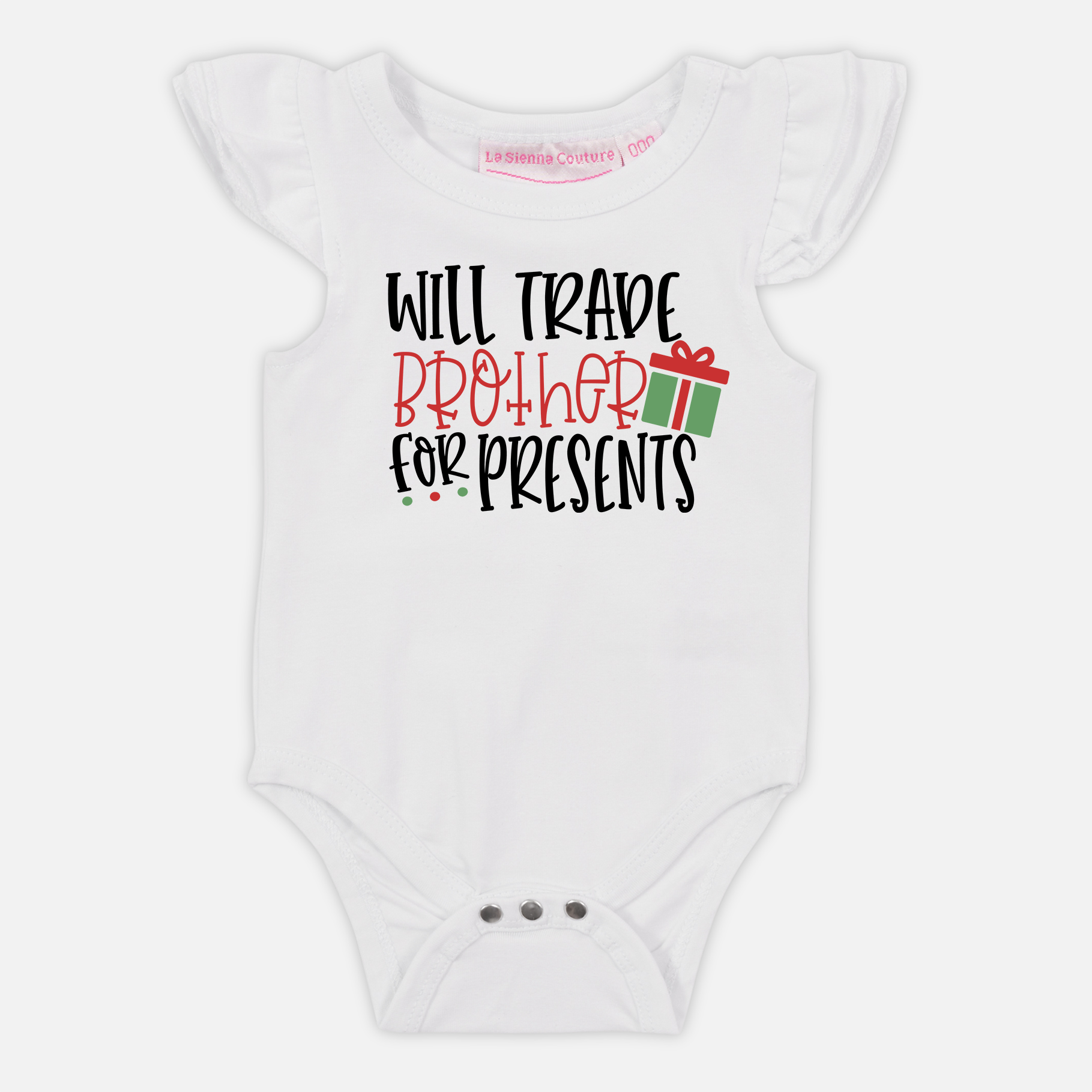 Custom Short Sleeve Flutter T-Shirt - Funny 'Will Trade Brother for Presents' Graphic Tee - Perfect for Sibling Rivalry Gifts & Casual Wear