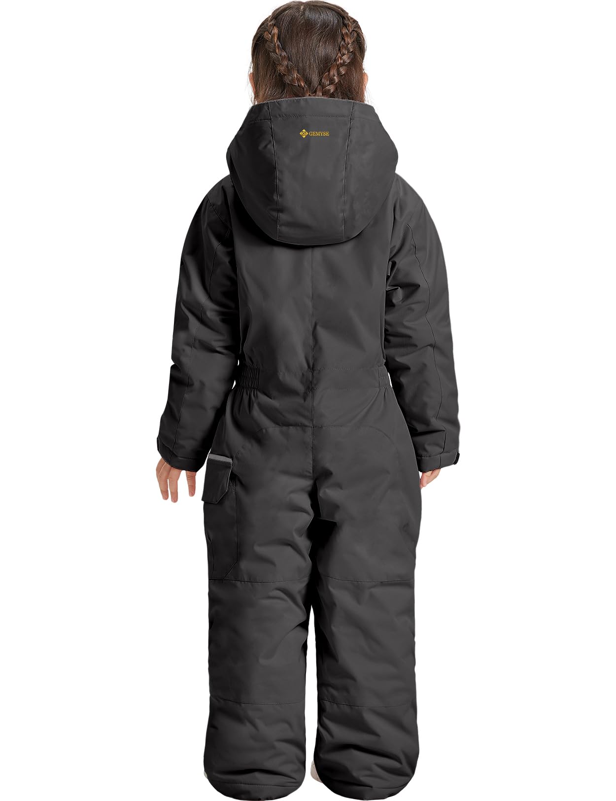 GEMYSE Kids One-Piece Ski Suit - Waterproof Winter Snowsuit for Boys & Girls - Warm Snowboarding Jumpsuit for Outdoor Activities - Perfect for Skiing, Snow Play & Cold Weather Adventures