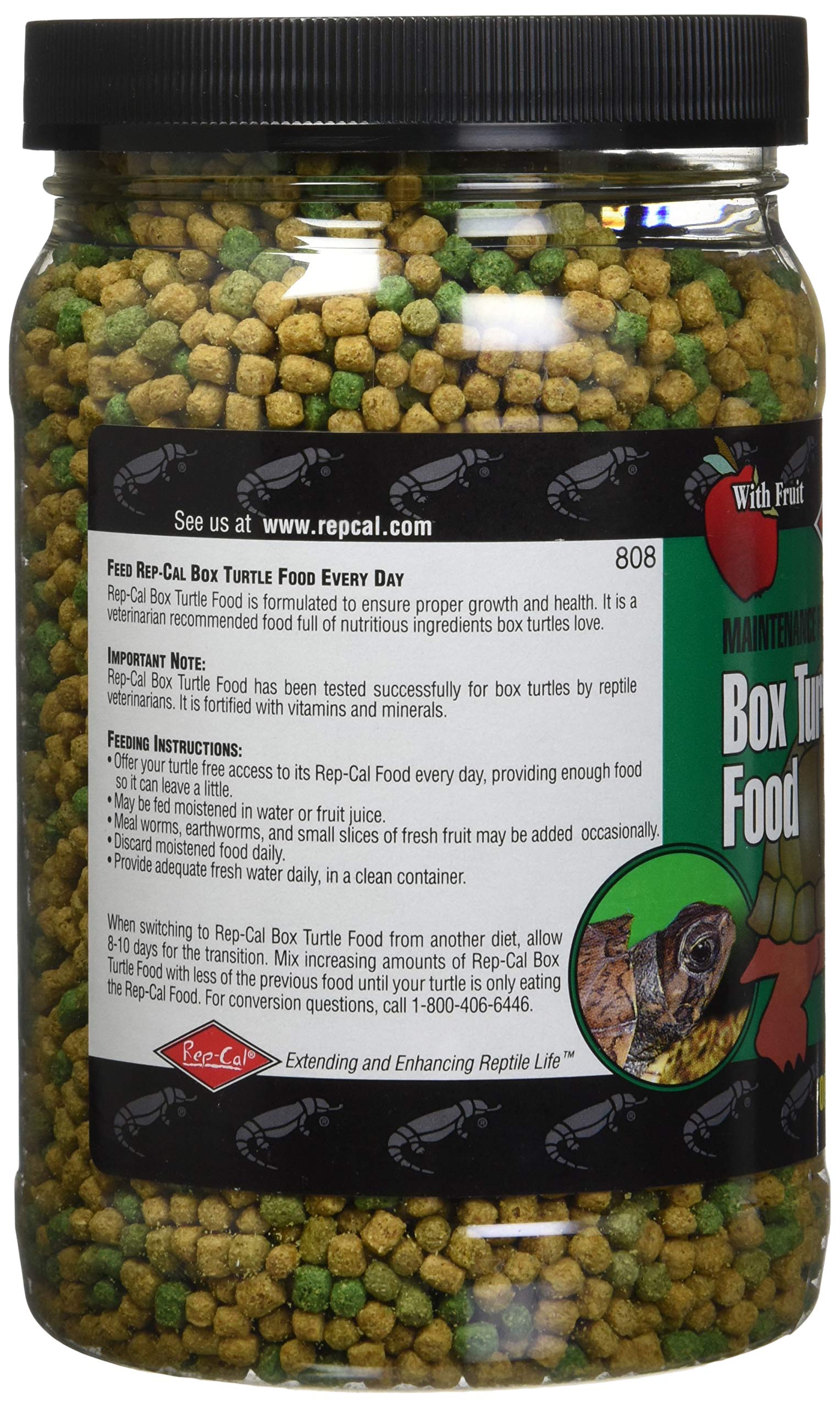Rep-Cal Box Turtle Food 12oz - Premium Turtle Diet for Healthy Growth | Ideal for Aquatic & Land Turtles | Perfect for Daily Feeding & Nutritional Supplement