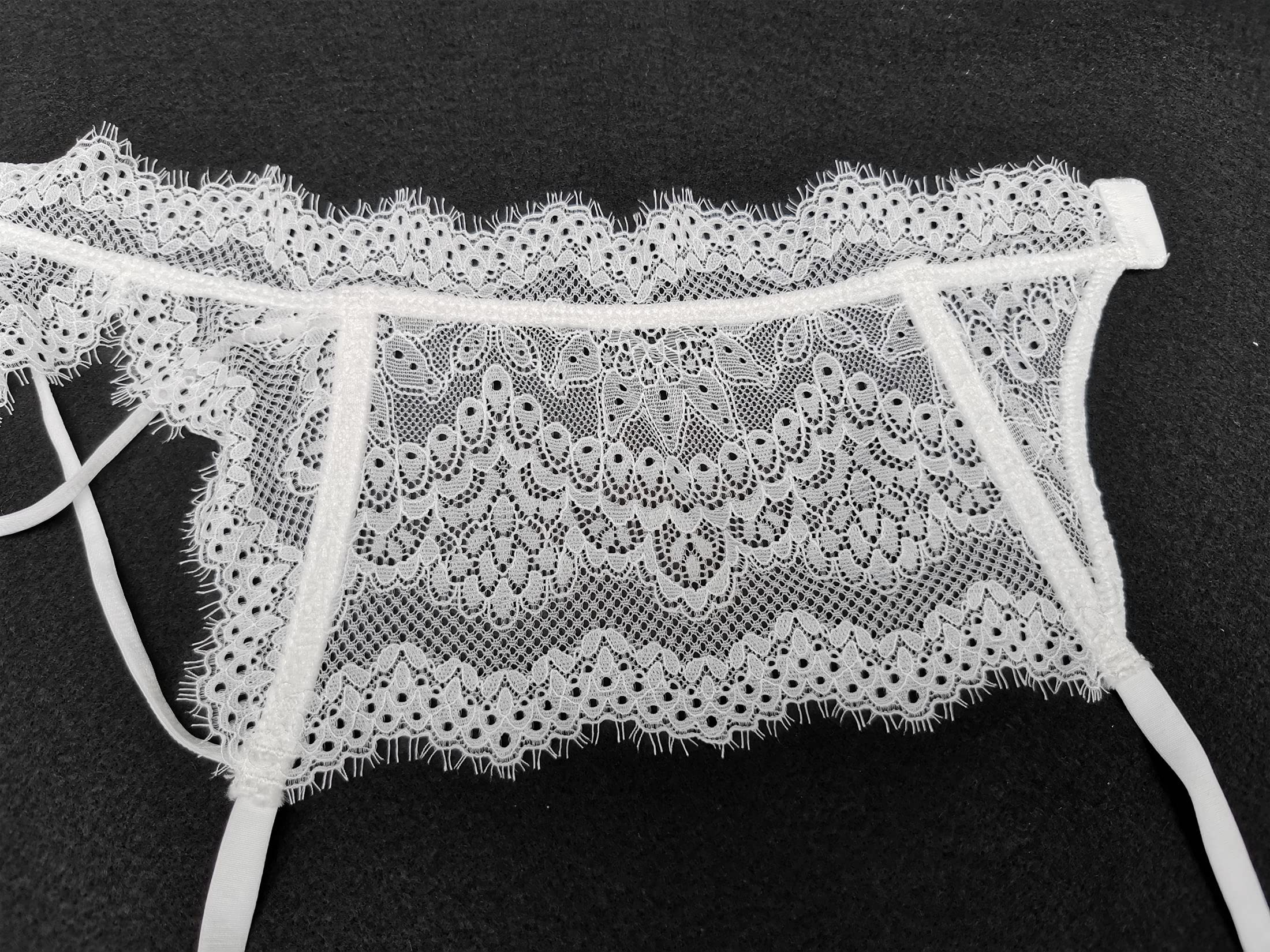 TVRtyle Black Women's Lace Eyelash Metal Clip Garter Belt for Stockings - Sexy Lingerie Accessory for Bridal, Boudoir & Special Occasions