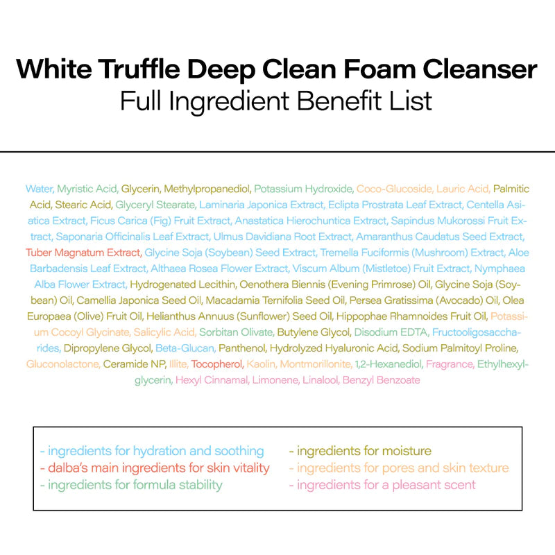 d'Alba White Truffle Deep Clean Foam Cleanser 80ml - Korean Skincare for Acne Prone & Oily Skin - Gentle Daily Face Wash for Clear Complexion - Perfect for Morning & Night Routine