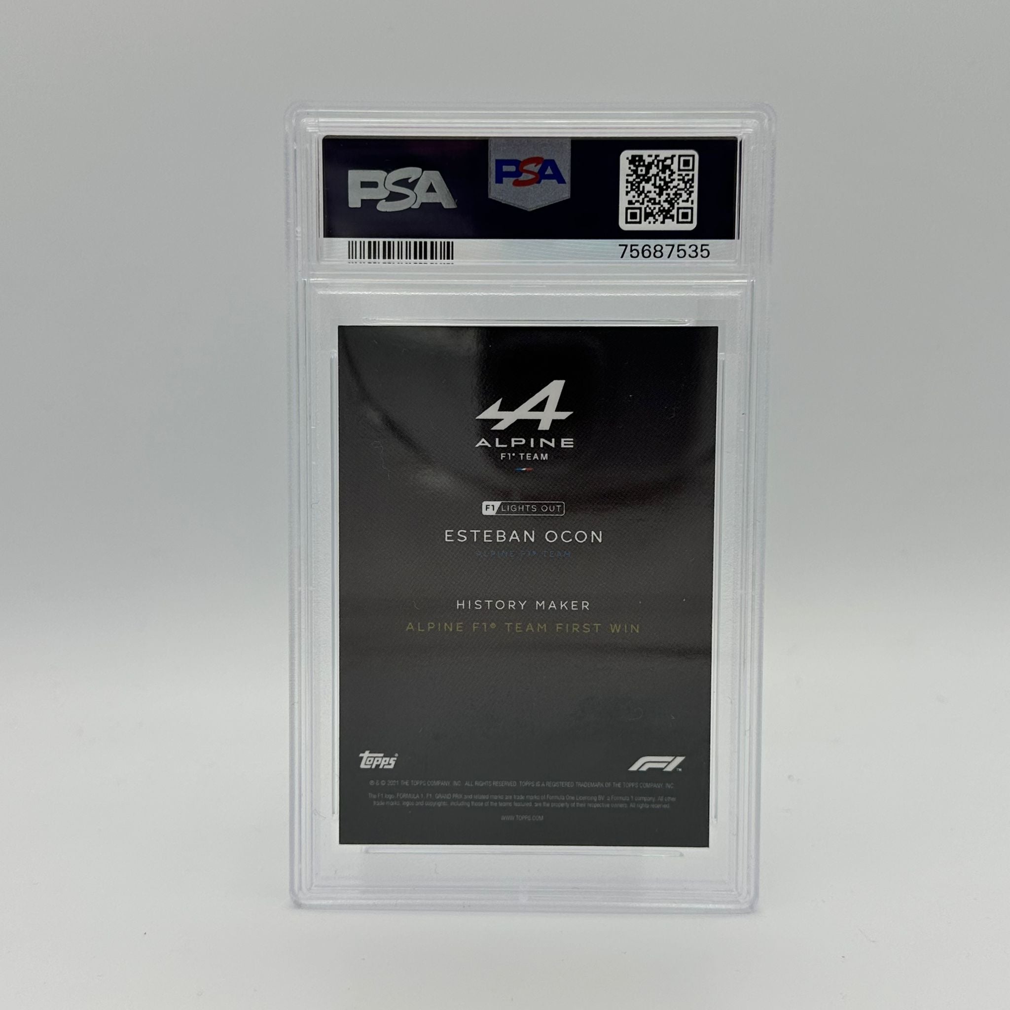 PSA 8 Graded Esteban Ocon 2021 History Maker Rainbow Foil F1 Racing Card - Perfect for Collectors & Formula 1 Fans Display
