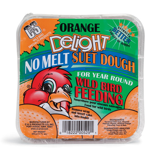 Orange Delight Suet Cakes - High Energy Bird Food for Wild Birds - Perfect for Backyard Bird Feeding in Winter & Cold Weather