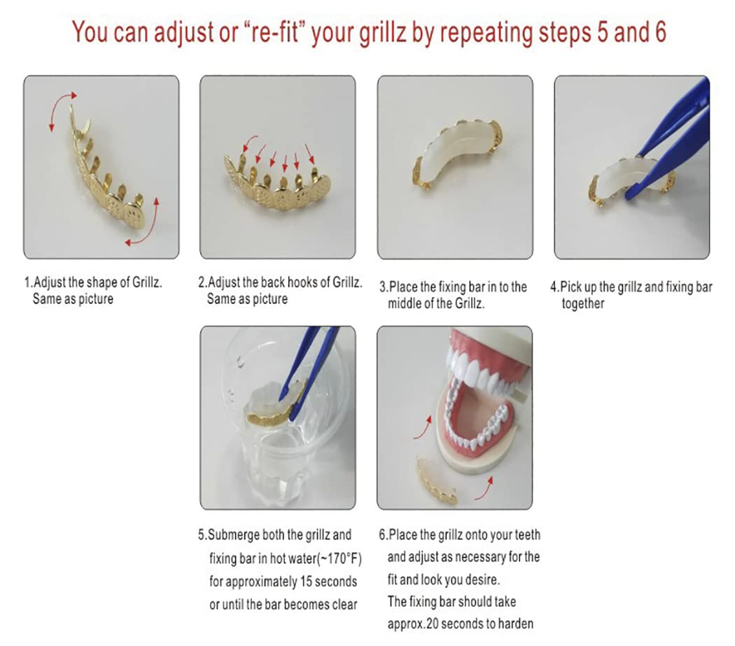 Gold Plated Shiny Diamond Vampire Fangs Grillz Set - Iced Out Top & Bottom Hip Hop Teeth Grills for Men & Women | Perfect for Halloween, Cosplay, and Hip Hop Fashion