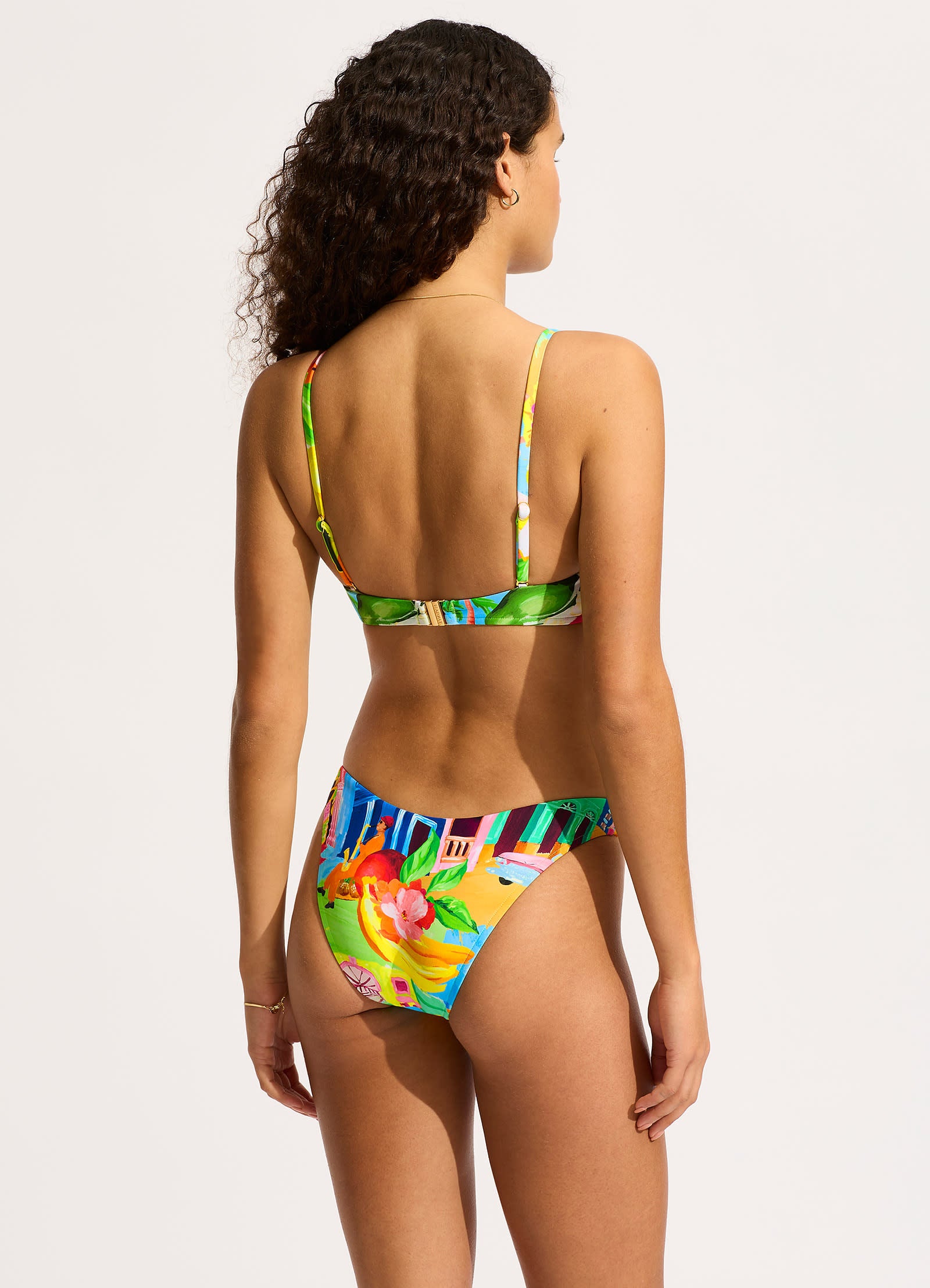 Turquoise Triangle Bikini Top with Ring Front Detail - Sexy Swimwear for Beach, Pool & Summer Vacations