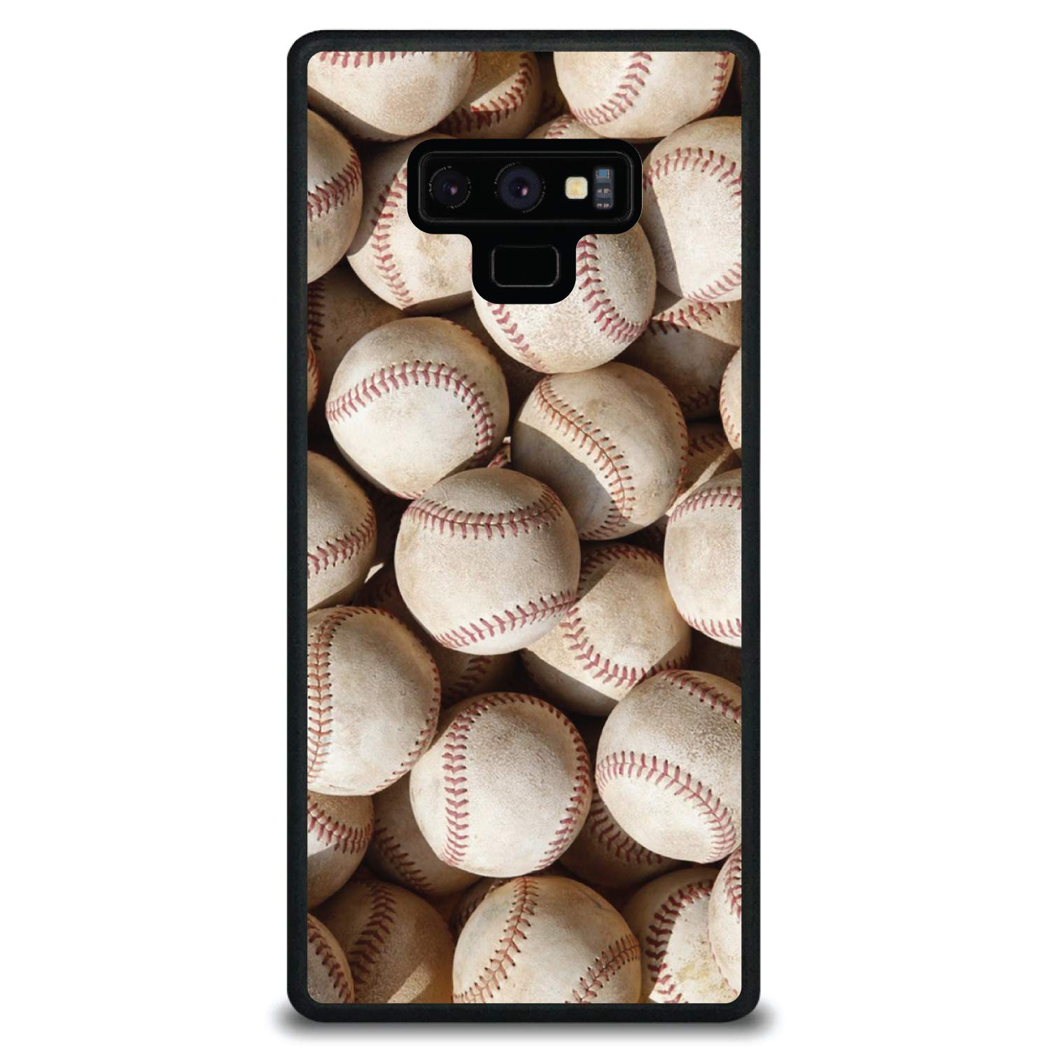 Ultra Slim Hard Plastic Case for Samsung Galaxy Note 9 (6.4 Inch) - Custom Black Baseball Design Phone Cover - Perfect for Baseball Fans & Sports Enthusiasts - Ideal for Daily Use, Work, and Outdoor Activities