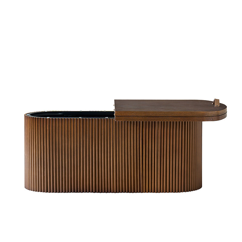 Modern Oval Coffee Table with Hidden Storage - Perfect for Living Room, Lounge & Small Spaces