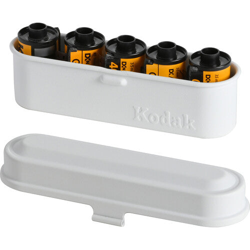 Kodak Steel 135 Film Case - White Lid & Body | Compact Protective Storage for 35mm Film Rolls | Perfect for Photographers, Film Enthusiasts & Travel Use