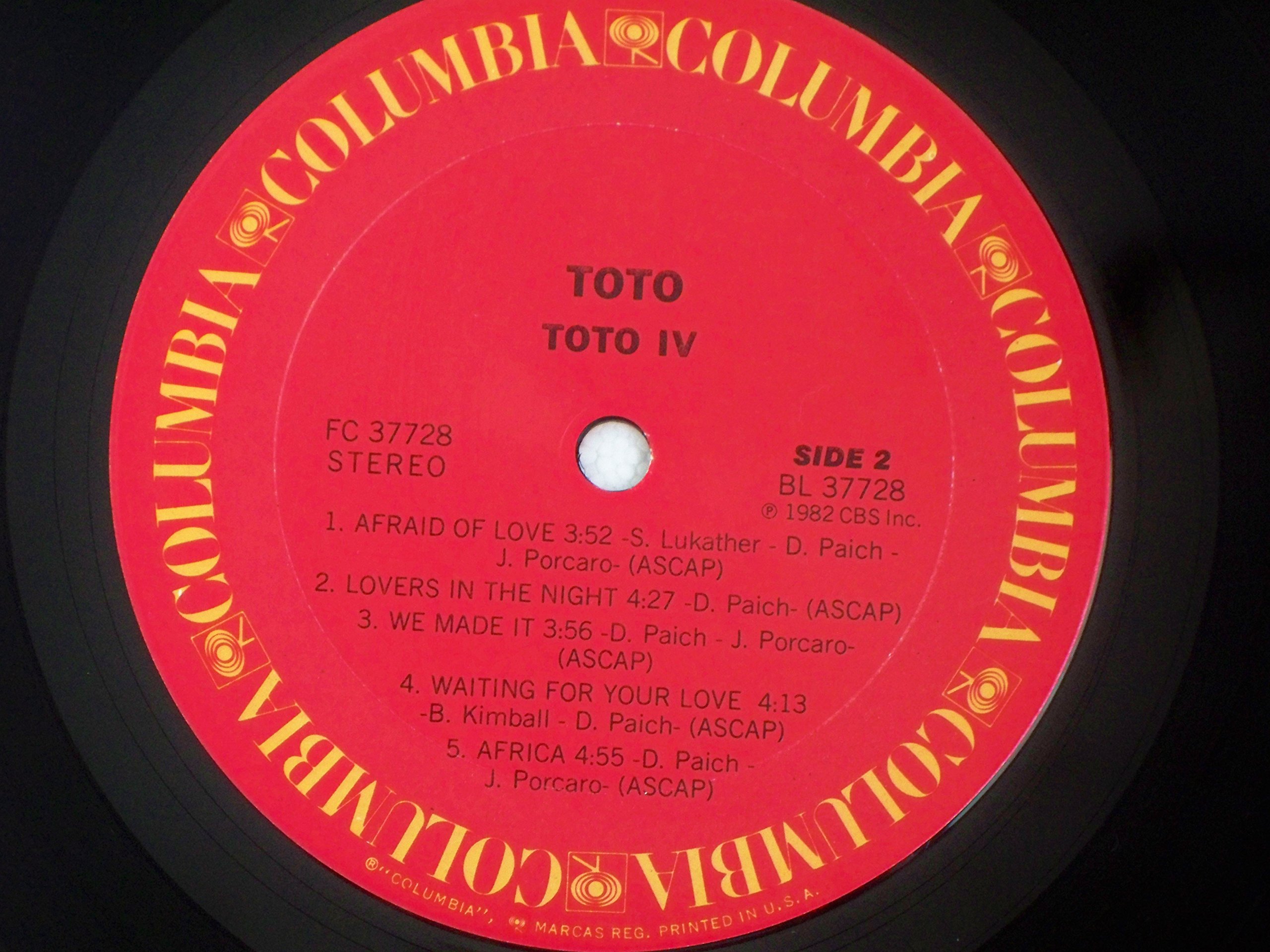 TOTO IV US Album 1983 - Classic Rock Vinyl Record - Perfect for Music Collectors & 80s Nostalgia Lovers