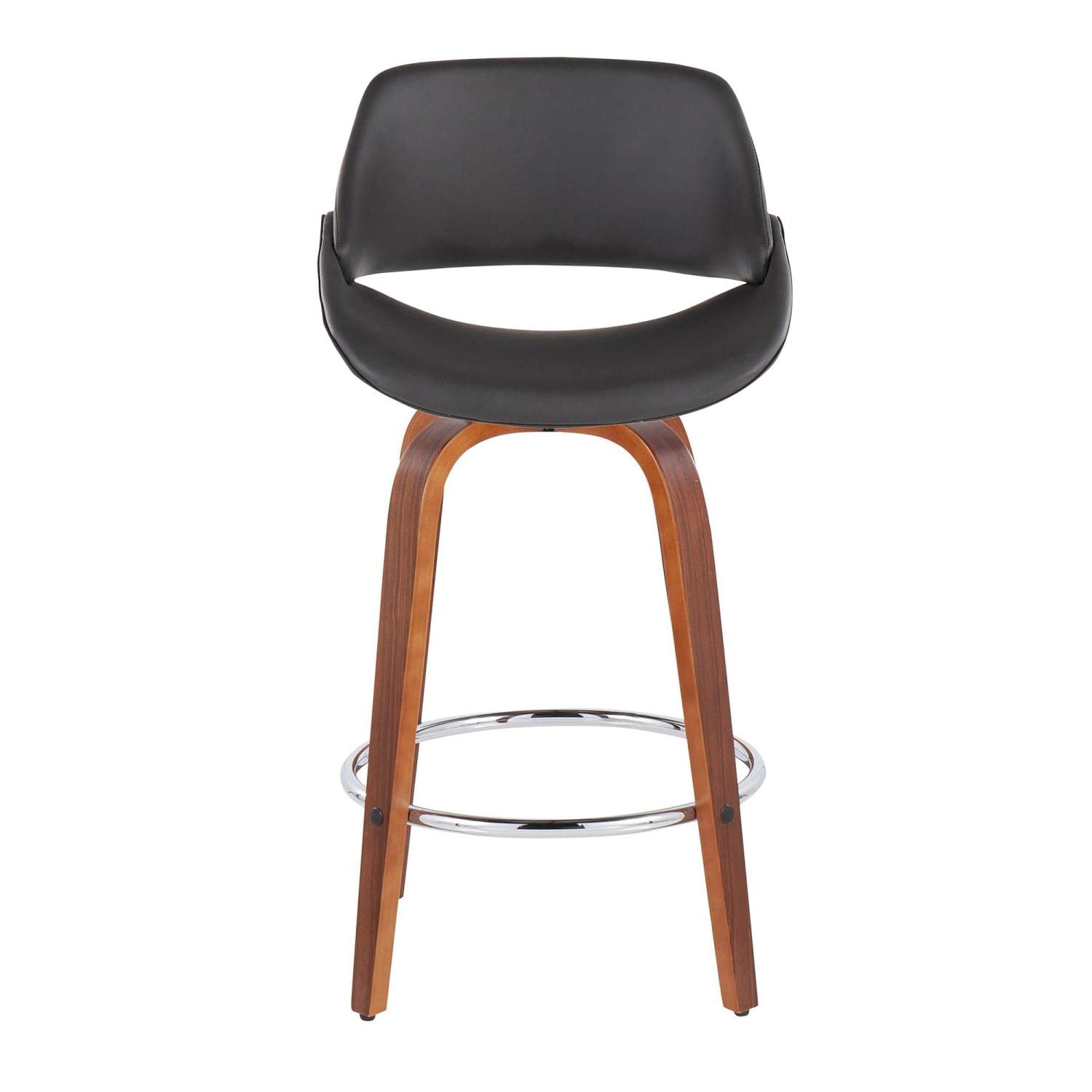 LumiSource Walnut Wood Counter Stools Set of 2 - 24