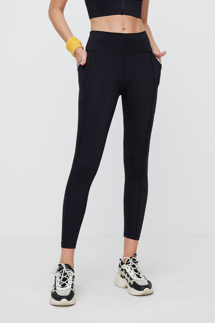 High Waist 7/8 Workout Leggings for Women with Side Pockets - Yoga, Running, Gym & Everyday Wear