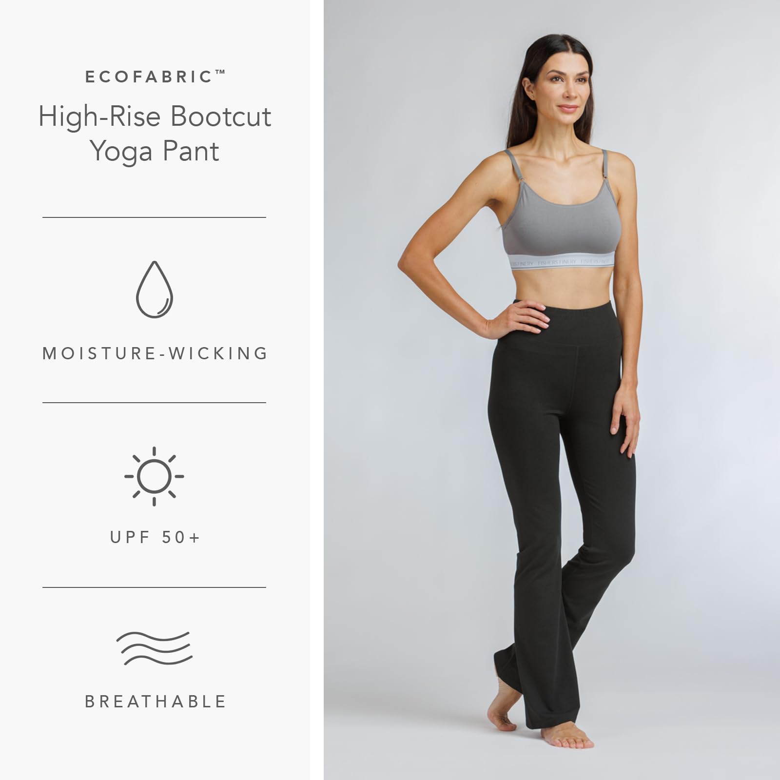 Fishers Finery Women's Eco-Friendly High Waisted Bootcut Yoga Pants - Comfortable Athletic Leggings for Workout, Running & Lounge Wear - Perfect for Yoga, Gym & Casual Outfits