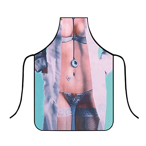 Durable Workshop & Kitchen Apron for Adults - 1pc Fun Printed Cleaning Apron for Cooking, Housekeeping & Organizing | Perfect for DIY Projects, BBQ, Gardening & Home Use