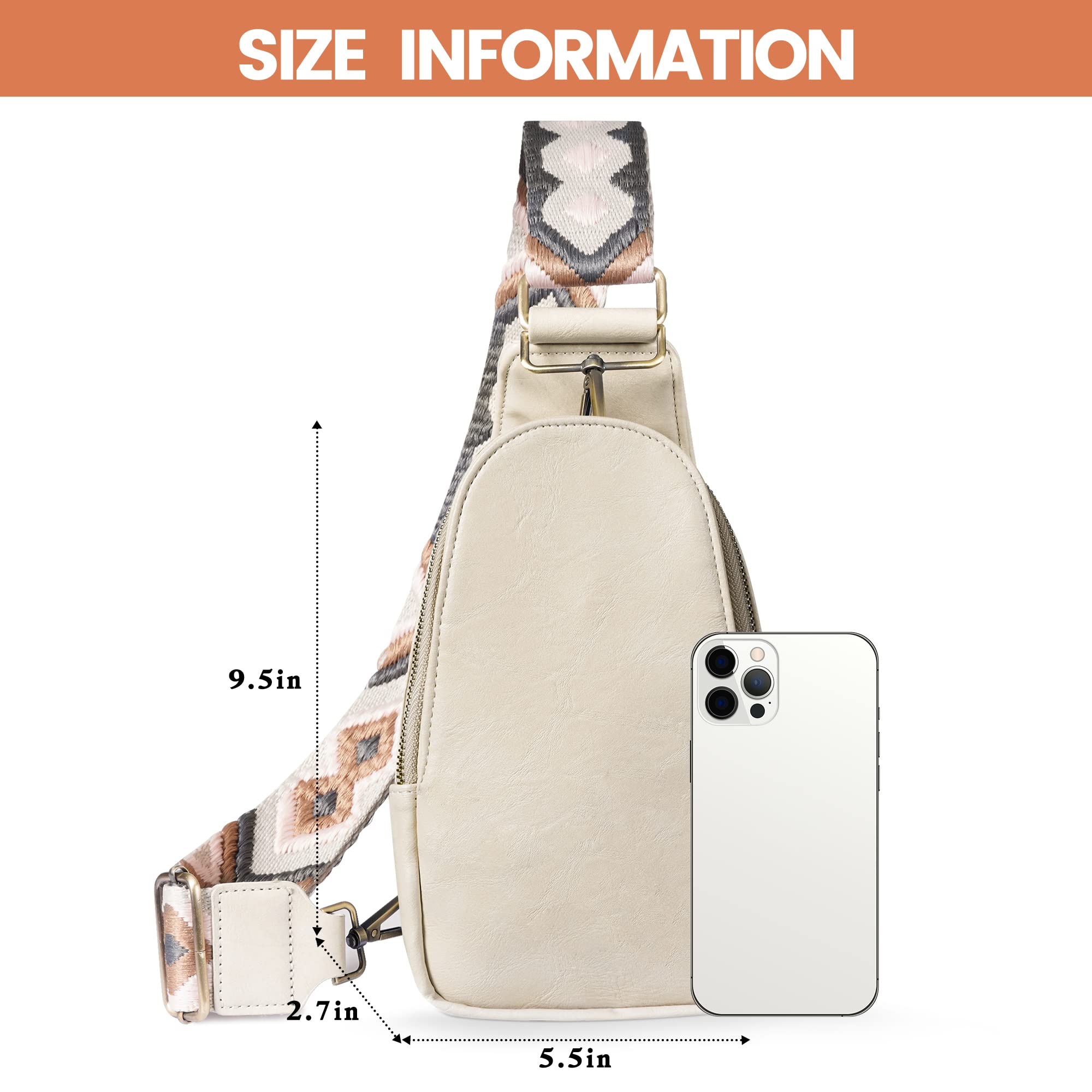 Stylish PU Leather Sling Bag for Women - Small Crossbody Backpack, Multipurpose Chest Bag for Cycling, Travel & Daily Use | Water-Resistant & Lightweight