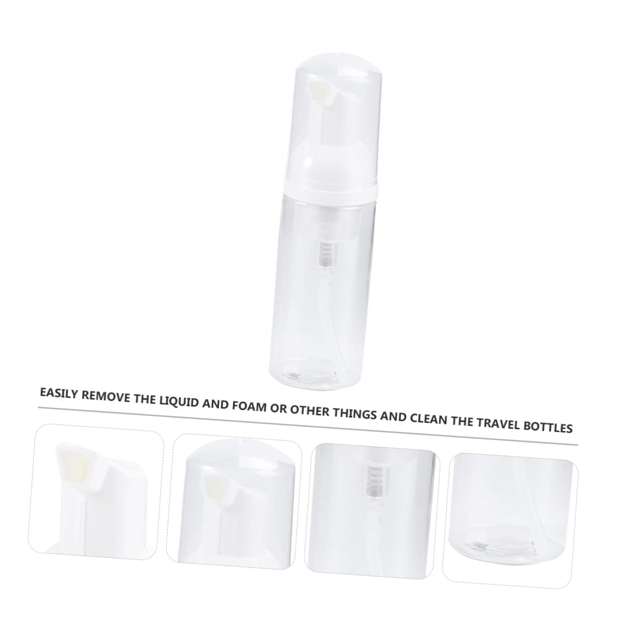 Beaupretty 2 Pack 50ml Refillable Foam Dispenser Bottles - Travel Size Foaming Soap & Shampoo Pump Containers for Bathroom, Kitchen, Gym - BPA Free Plastic (White) | Perfect for Liquid Soap, Lotion & Hand Sanitizer Storage
