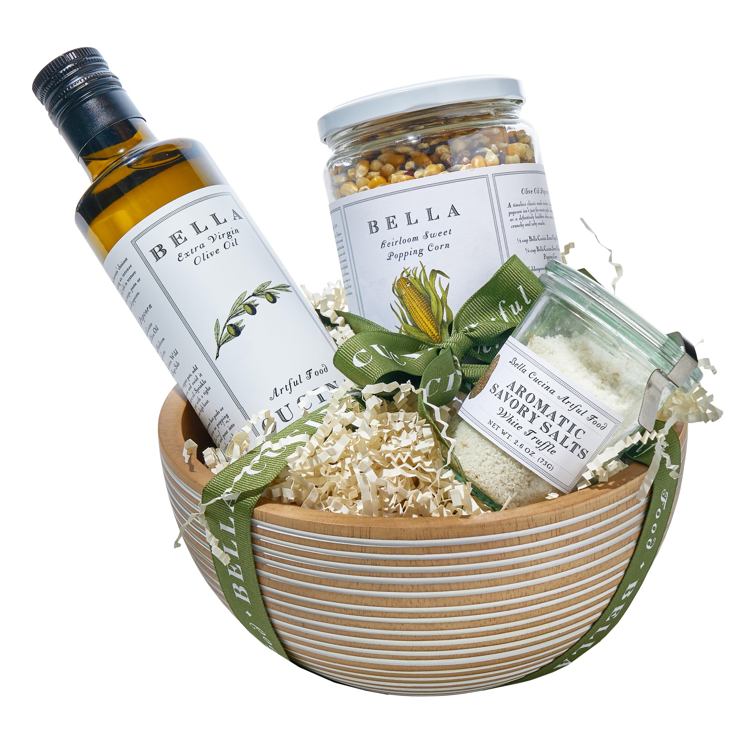 Bella Cucina Sweet Heirloom Popcorn Gift Set with White Truffle Salt - Limited Holiday Edition - Perfect for Christmas Gifts, Corporate Gifts & Gourmet Snacking