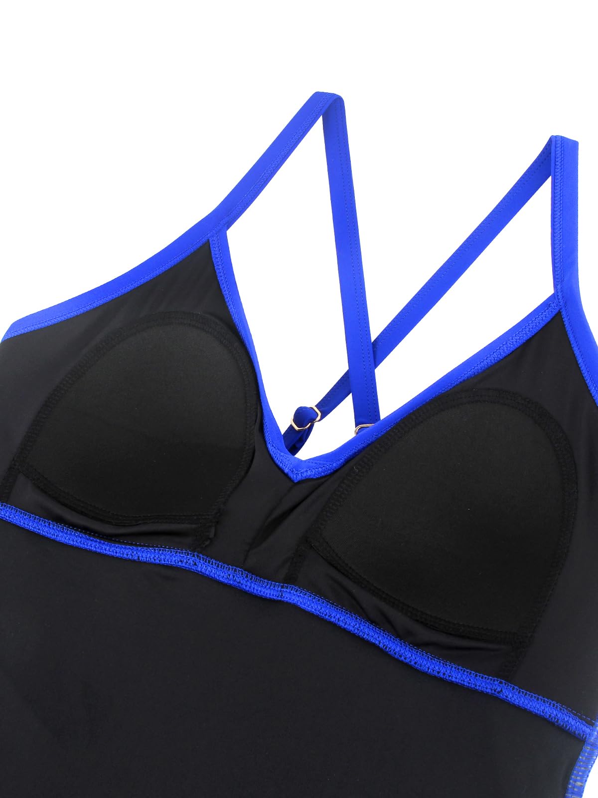 RELELCIGA Women's V-Neck Ruched Tummy Control Tankini Top - Swimwear for Women, Slimming Bathing Suit for Beach, Pool & Vacation