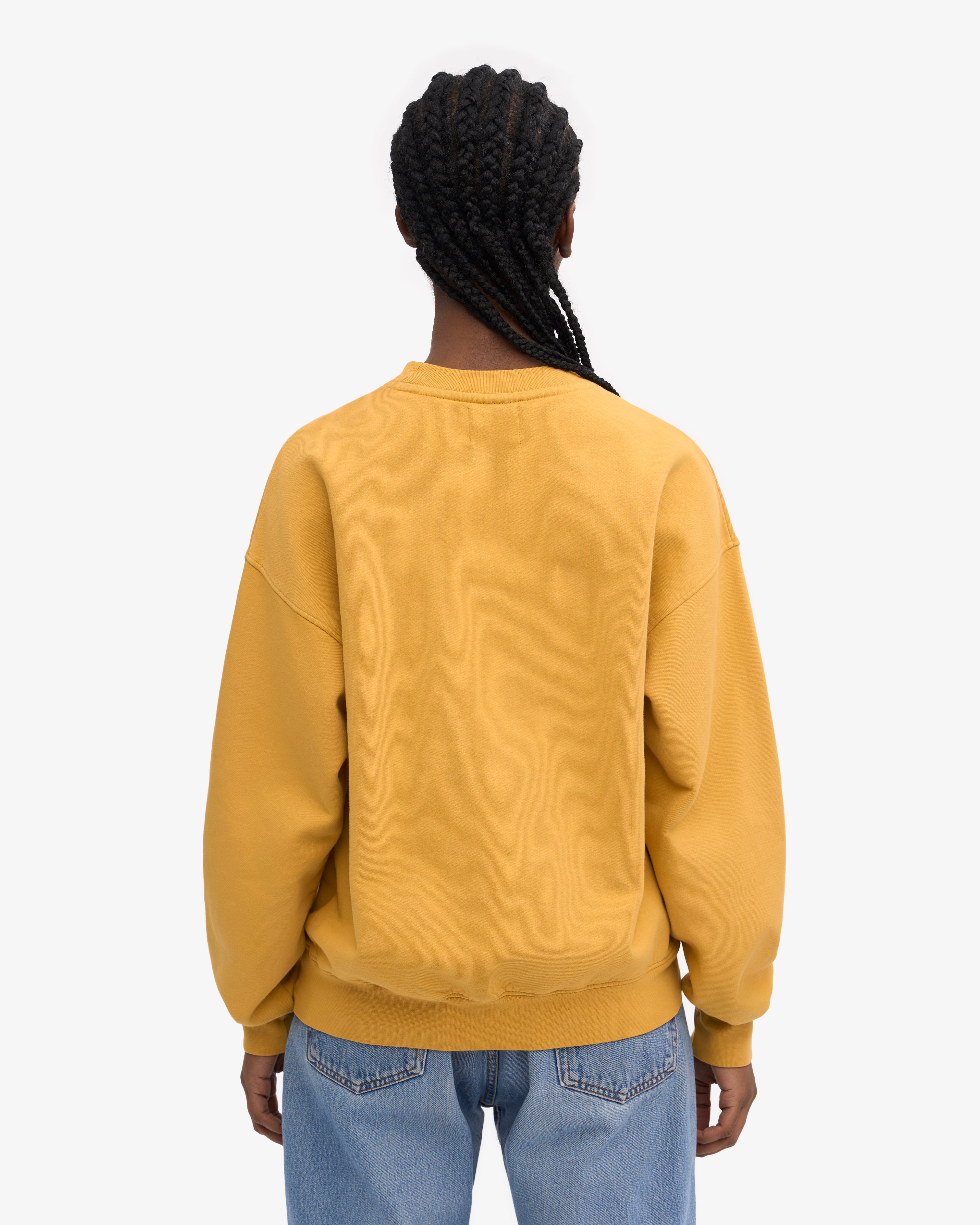 Organic Oversized Crewneck Sweatshirt - Soft & Comfortable Burned Yellow Pullover for Women | Perfect for Casual Wear, Lounge & Street Style