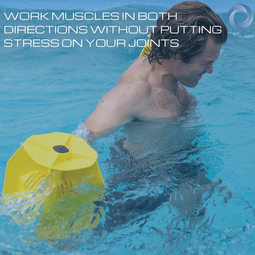 Hydro-Tone Total Body Water Weights for Pool Exercise – Isokinetic Aquatic Weights to Build Muscle & Reduce Joint Stress | Quick Start Guide Included | Perfect for Water Aerobics, Swimming & Physical Therapy