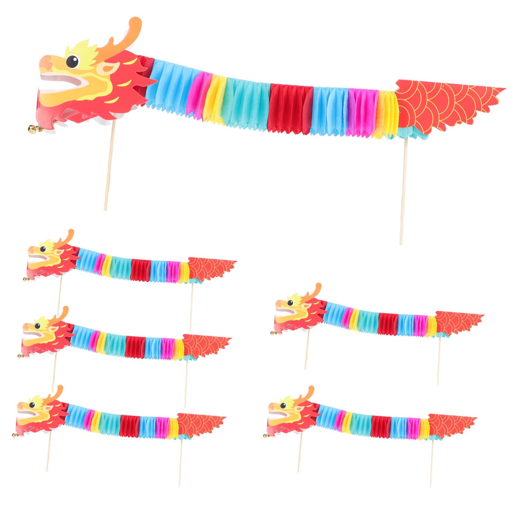Handmade Paper Dragon DIY Kit - 18 Sets for Kids Crafts & Decor