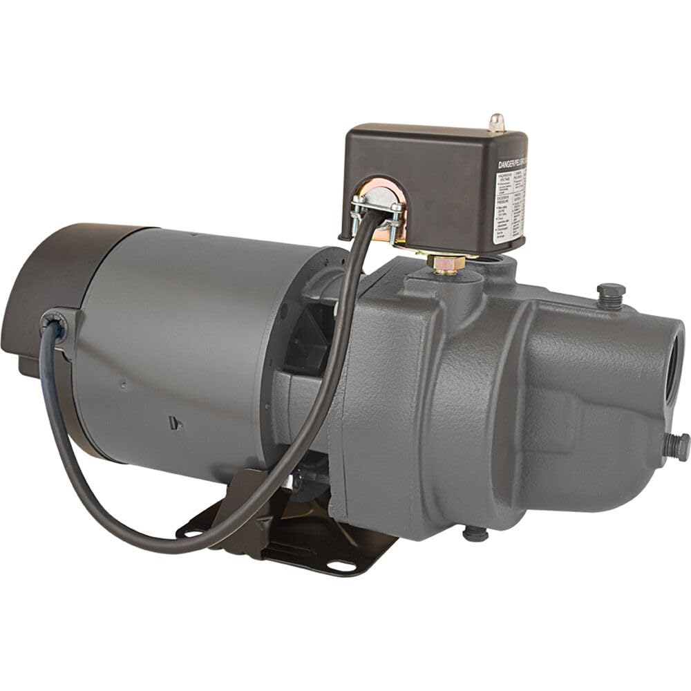 Star ES05S 1/2 HP Cast Iron Shallow Well Jet Pump - Made in USA | Durable Water Pump for Home, Farm & Irrigation Use | Reliable Water Supply Solution