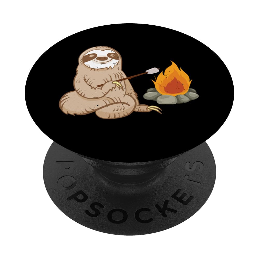 Adorable Sloth PopSockets PopGrip - Perfect for Camping, Campfires & Making S'mores with Marshmallows | Ideal for Outdoor Adventures, Picnics & Travel Accessories