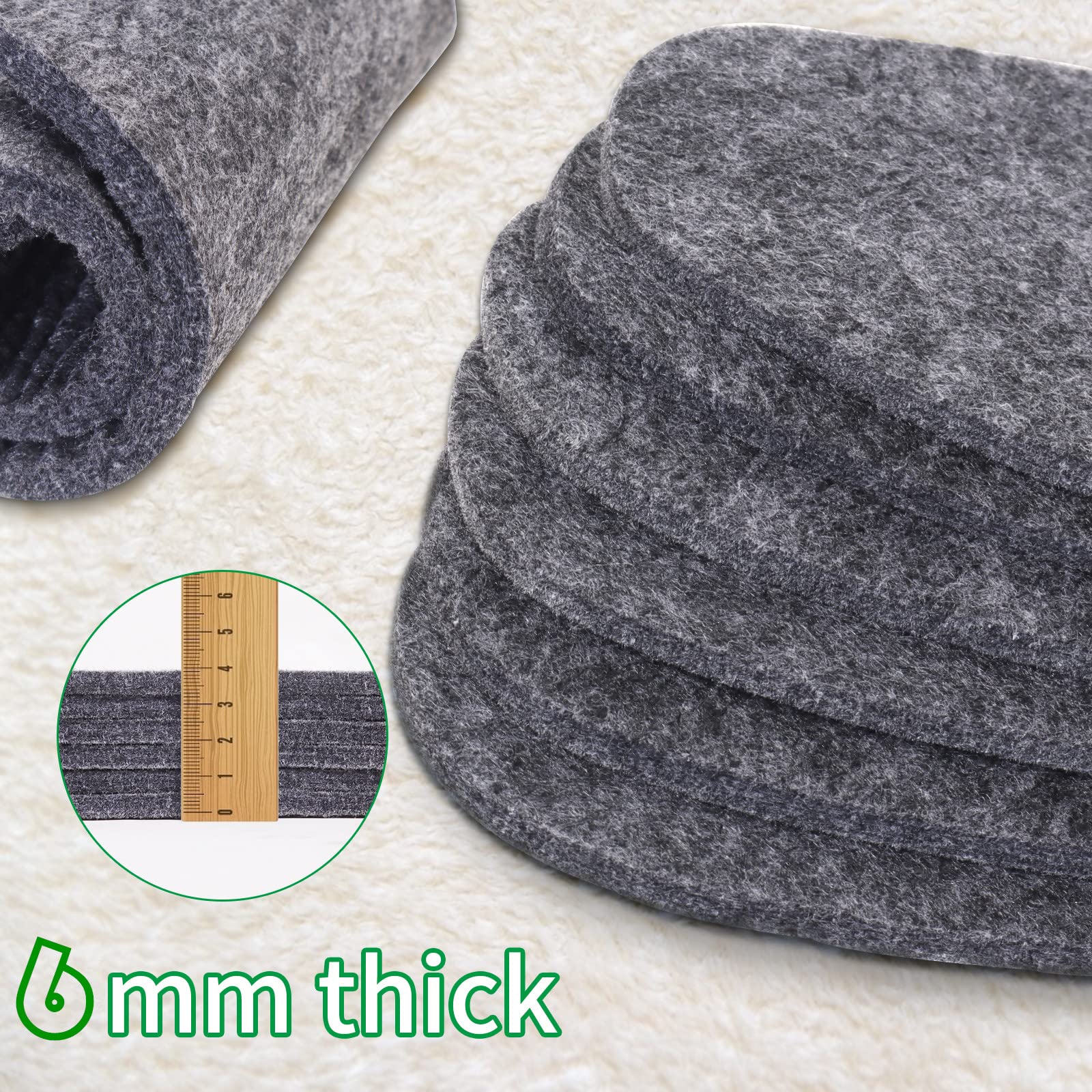 Premium Wool Felt Insoles for Boots & Shoes - Ultra Soft & Warm Foot Cushion - Unisex Comfort Inserts (Men's 9/Women's 10) - Perfect for Winter Hiking, Work Boots & Everyday Wear