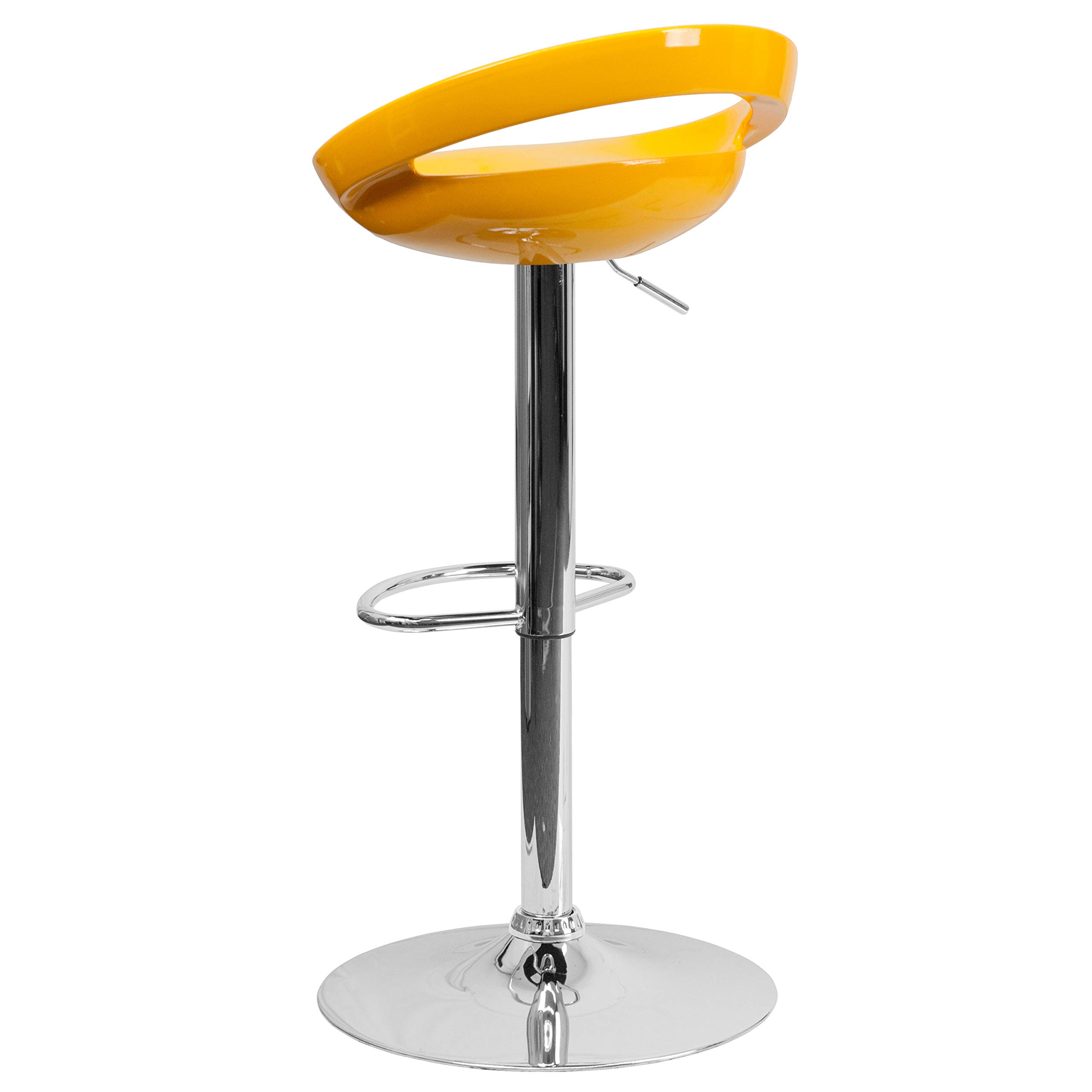Flash Furniture Adjustable Height Bar Stool - 1-Piece Set, Yellow - Perfect for Kitchen Islands, Bars & Countertops