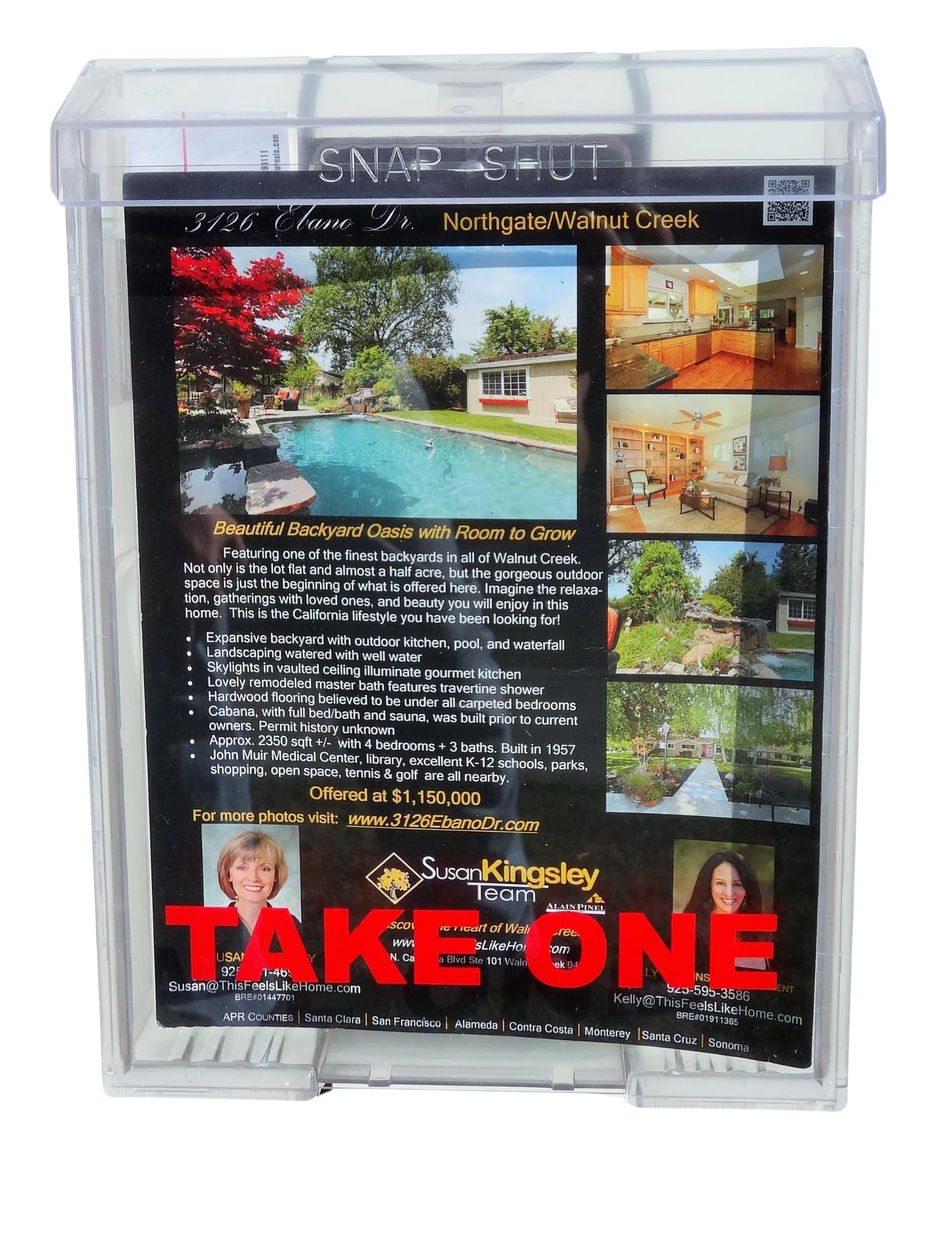12 Pack Clear Snap Shut Brochure Holders - Durable Plastic Flyer Display Box for Retail Stores, Restaurants & Events (White, Outdoor Use) - Bulk Wholesale Savings for Business & Office Organization