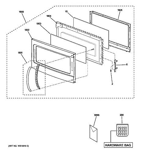 GE Microwave WB15X24436 Replacement Handle - White - Compatible with GE Appliances - Perfect for Kitchen Repairs & Microwave Door Replacement