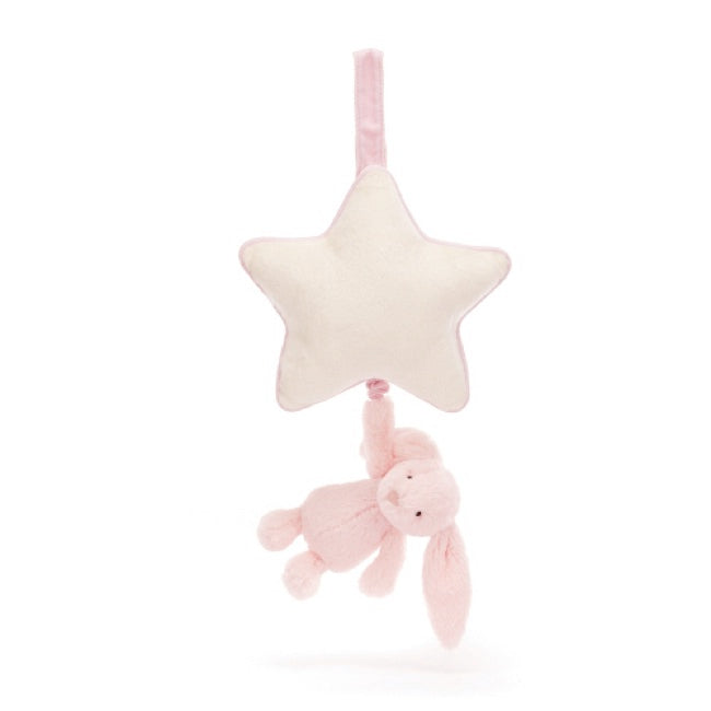 Jellycat Bashful Pink Bunny Musical Pull Toy - Soft Plush Stuffed Animal with Music for Babies & Kids - Perfect for Nursery Decor, Baby Shower Gifts & Cuddling