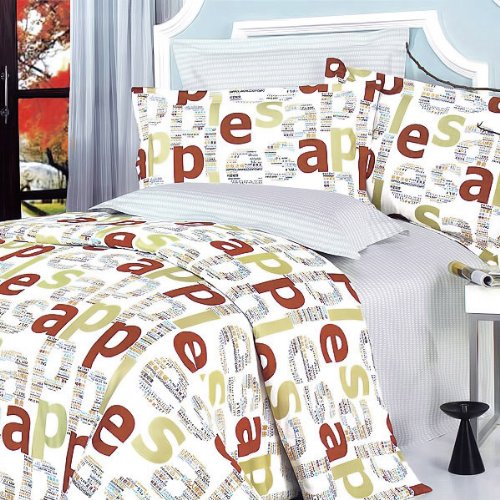 Blancho Luxury 5-Piece Comforter Set with Apple Letter Design - 300GSM Soft Bedding Collection for Full Size Bed | Perfect for Master Bedroom, Guest Room & Dorm Decor