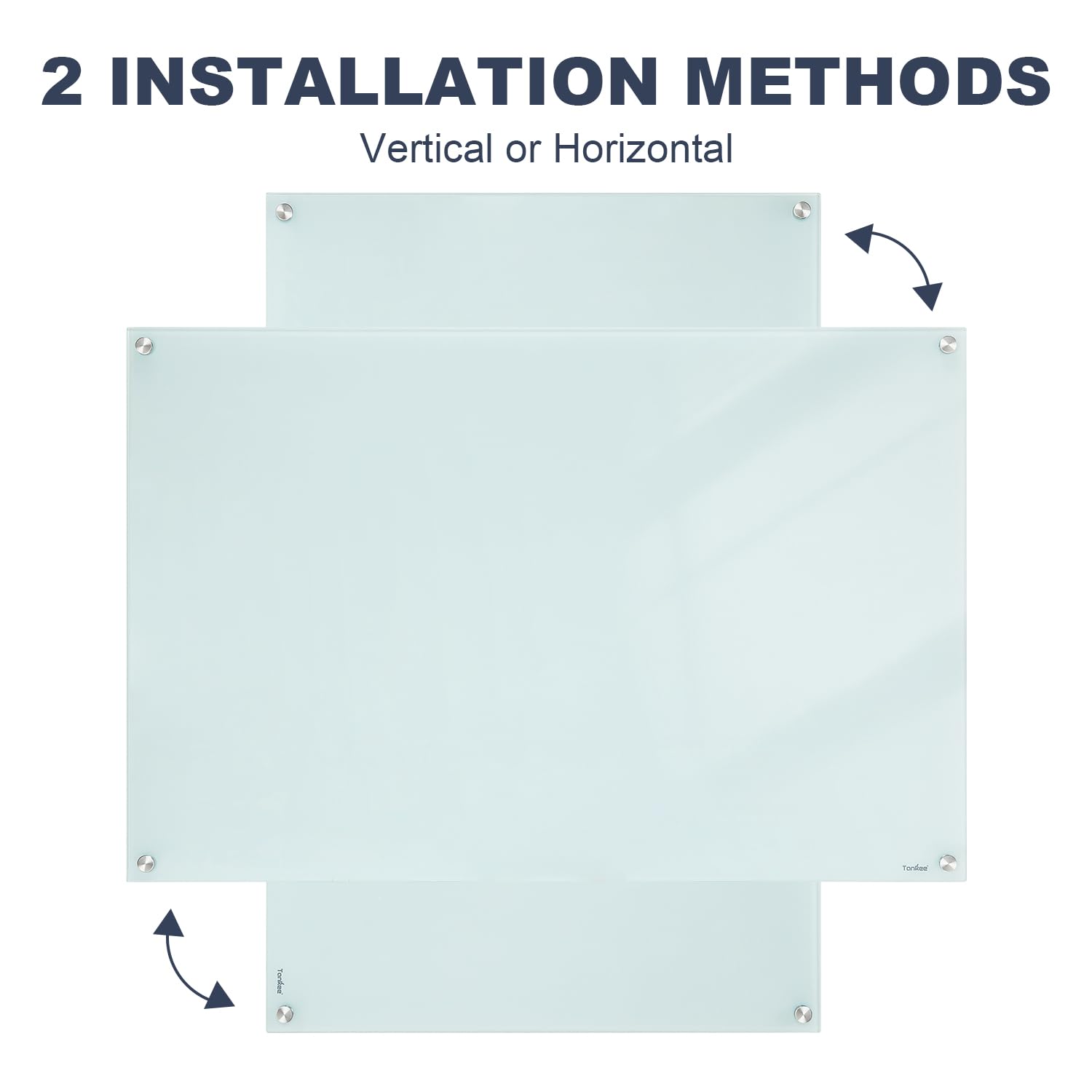TANKEE 48 x 32 Inches Frameless Glass Magnetic Dry Erase Board - Large Tempered Glass Whiteboard for Wall, Office, Home & Shops - Perfect for Meetings, Presentations & Home Organization